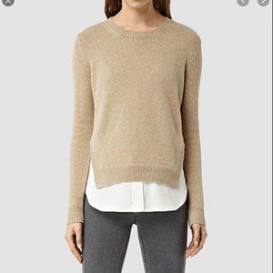 ALL SAINTS LAYER WICK SAND JUMPER SWEATER MED
